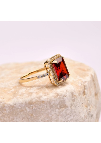 14 Ayar Altın Yakut Yüzük, Değerli Taşlı Altın Yüzük