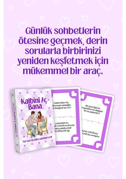 Kalbini Aç Bana – Çiftler Için Soru Kartları – Konuşma Kartı – 100 Soru – Derin Iletişim fiyatları