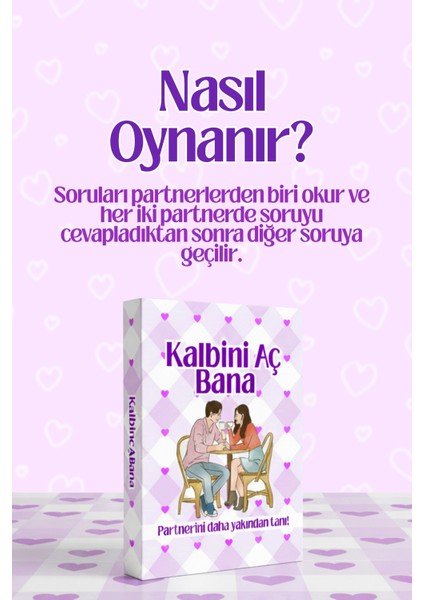 Kalbini Aç Bana – Çiftler Için Soru Kartları – Konuşma Kartı – 100 Soru – Derin Iletişim indirimleri