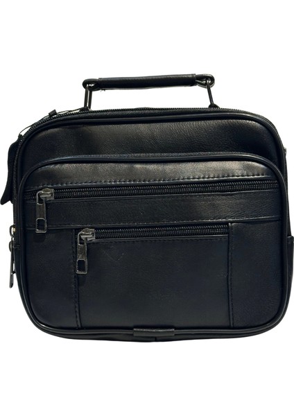 Erkek Hakiki Deri Yatay Siyah Büyük Boy El Çantası modelleri