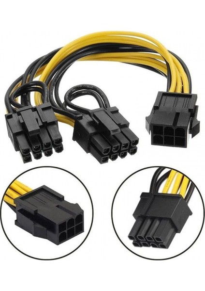 6 Pin Pcıe To 2x6 + 2 Pin (6 Pin / 8 Pin) Gpu Power Güç Kablosu modelleri