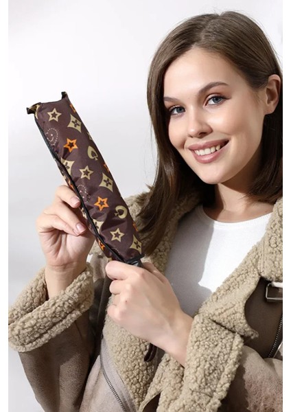 Kahverengi Fiber Tel Kılıflı Otomatik Şemsiye, Unisex, Kaliteli ve Şık Tasarım fiyatları