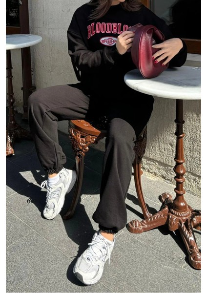 Süper Yüksek Bel Paçası Lastikli 2 Iplik Ekstra Bol Kalıp Baggy Oversize Büyük Beden Eşofman Altı fırsatları