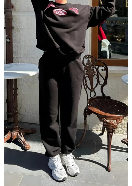 Süper Yüksek Bel Paçası Lastikli 2 Iplik Ekstra Bol Kalıp Baggy Oversize Büyük Beden Eşofman Altı indirimleri