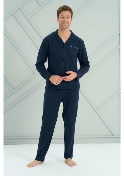 Büyük Beden Erkek Penye Uzun Kol Pijama Takımı 2228 LACI09 fiyatları