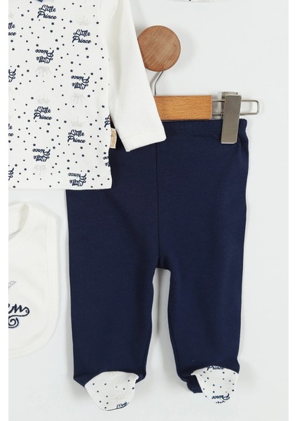 Yeni Doğan Papyon'lu Prens Nakisli Hastane Çıkışı 4'lü Zıbın Takımı - Lacivert fiyatları