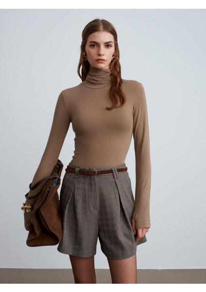 32253 Yün Karışımlı Balıkçı Yaka Top-Vizon fırsatları