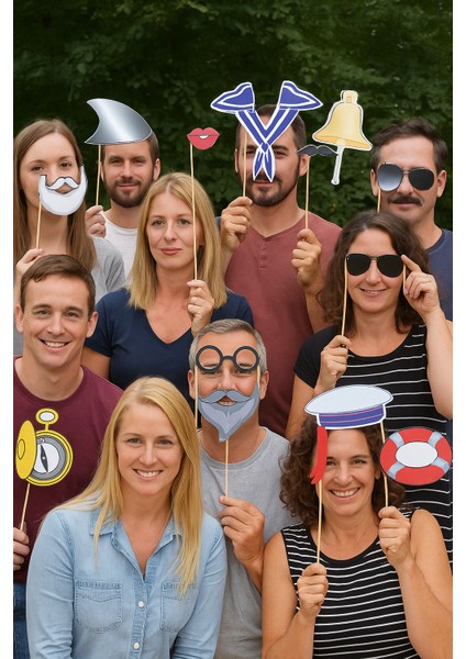 20'li Gemicilik Temalı Konuşma Balonu Seti – Denizci Parti ve Fotoğraf Aksesuarı