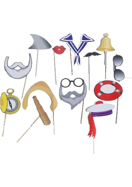 20'li Gemicilik Temalı Konuşma Balonu Seti – Denizci Parti ve Fotoğraf Aksesuarı