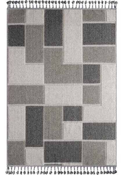 Fez 3025 Gri Halı Iskandinav Bukle Dokuma Serisi Salon Oturma Yatak Odası Yolluk Kesme Halısı