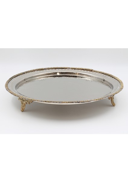 Gümüş Kaplama Bakır Papatyalı Tepsi fiyatları