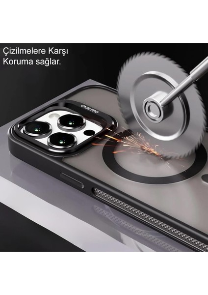 Apple iPhone 17 Lens Hediyeli Kapak Kamera Korumalı Wireless Şarj Özellikli Standlı Premium Kılıf - Mor