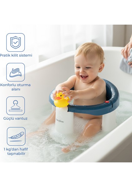 Önden Açılır Banyo & Mama Oturağı Indigo Mavi