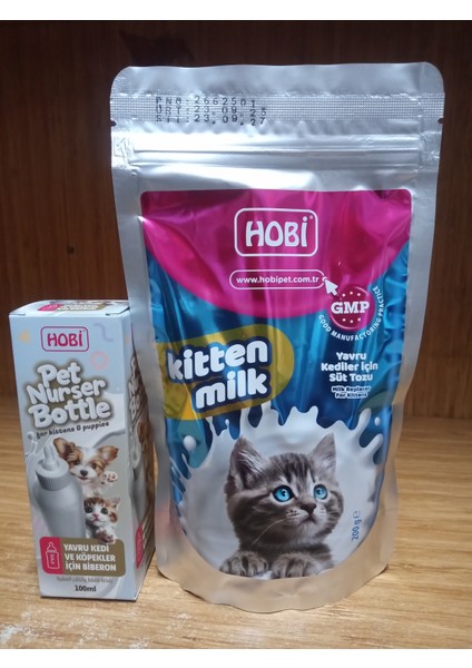 Kitten Milk Yavru Kediler Için Süt Tozu 200GR+100 ml Biberon