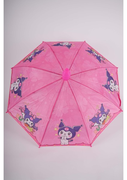 Pembe Pvc Kılıflı Otomatik Mekanizmalı Bardak ve Düdüklü Şemsiye