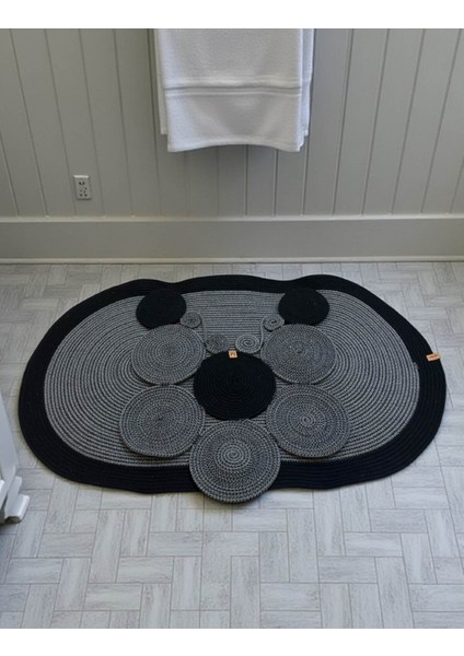 Banyo Paspas Seti 2'li Oval Model (60X100 ve 51X60 Cm) | Modern Tarz Hasır Görünümlü modelleri