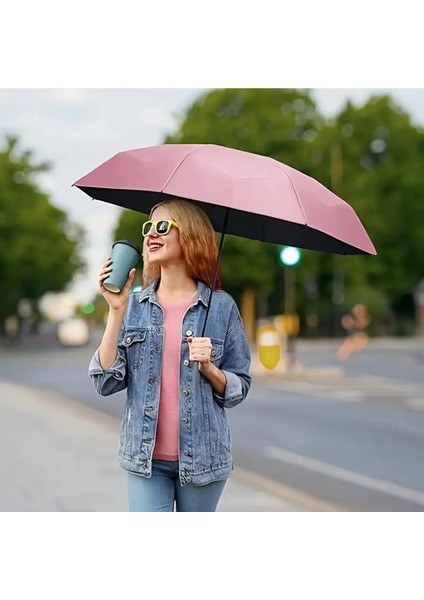 Ultra Hafif Kapsüllü Çanta ve Şemsiye Seti, Mavi Renkli, Taşınması Kolay ve Şık.