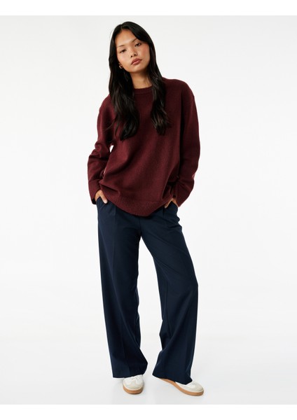 Uzun Kollu Bisiklet Yaka Basic Triko Kazak