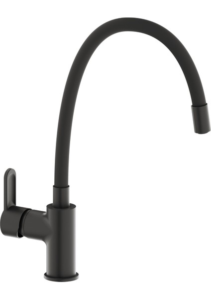 Lento Flexy Mutfak Bataryası – Esnek Siyah Hortum | Tek Kollu | 360° Döner Başlık | Mat Siyah Gövde | 154923724