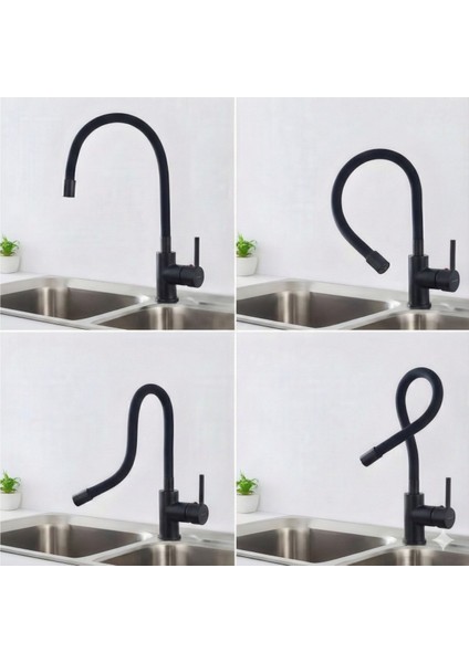 Lento Flexy Mutfak Bataryası – Esnek Siyah Hortum | Tek Kollu | 360° Döner Başlık | Mat Siyah Gövde | 154923724 fiyatları