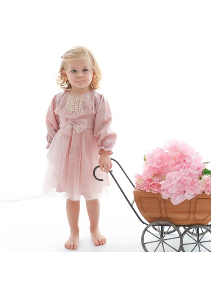 Lenora Prenses Model Tül Fiyonk Detaylı Uzun Kollu Etekli Elbise fiyatları