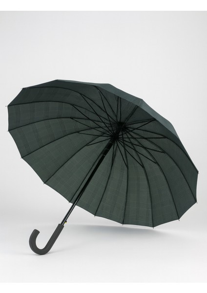 Koyu Yeşil Ekose Desenli 16 Telli Kırılmaz Şemsiye, Sağlam ve Şık Tasarım modelleri
