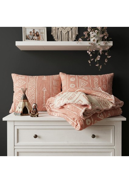 Bohem Inka Serisi %100 Pamuk Müslin 5 Katlı Tek Kişilik Somon Renk Yatak Örtüsü 160X220CM 1 Adet Yastık Kılıfı 50X70 cm fiyatları