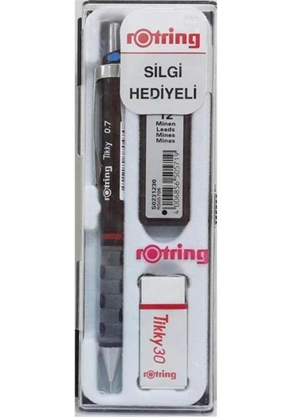 Tikky Okul Seti 0.7 mm Bordo Versatil Uçlu Kalem-Silgi-Uç