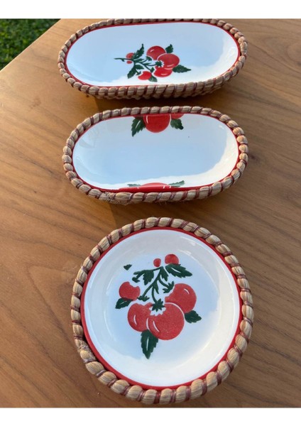 El Yapımı Sunum Kase Seti | Leke Tutmaz | Hasır Görünümlü Ip Kenar Tasarım – 3’lü Sunum Seti fırsatları