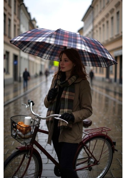 Ekoseli Unisex Şemsiye, Otomatik Açma-Kapama, Şık ve Hafif Tasarım indirimleri