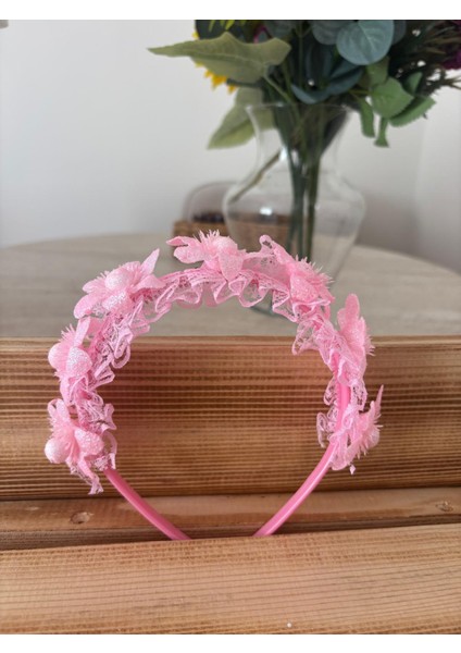El Yapımı Çiçekli Taç Pembe fırsatları