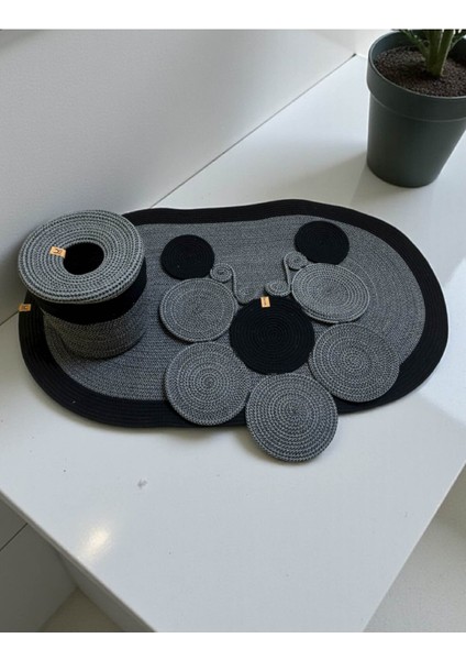 Banyo Seti 3'lü El Yapımı Örgü Paspas (60X100 Cm) & Yuvarlak Çöp Kovası Seti | Leke Tutmaz indirimleri