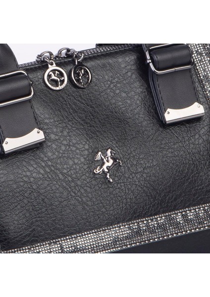 1455 Kadın Taşlı El ve Omuz Çantası Siyah fiyatları