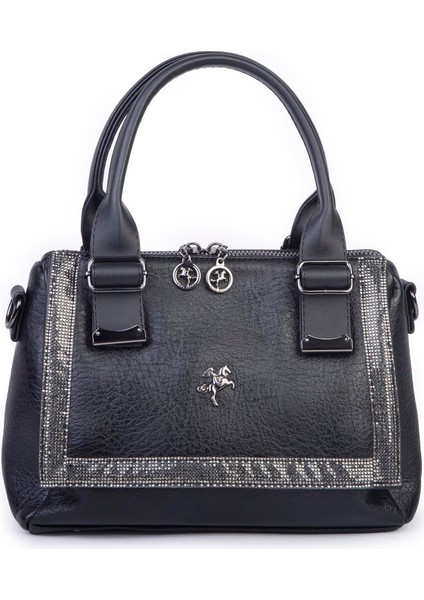 1455 Kadın Taşlı El ve Omuz Çantası Siyah modelleri