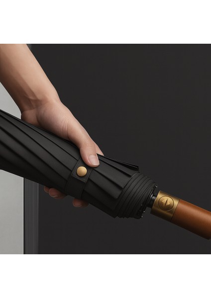 12 Telli Premium Ahşap Şemsiye Su Itici Kumaş Çift Kırılmaz Esnek Telli 106 cm Çaplı modelleri