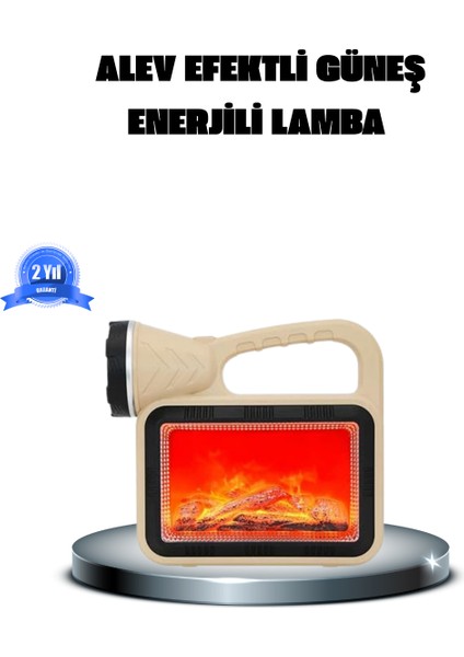 Alev Efektli Solar Lamba Cob Işıklı Taşınabilir Bahçe Kamp Aydınlatma - SB001M-47Y6J2