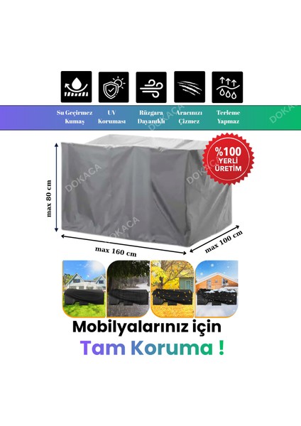 Gri 160X100X80 Dış Mekan Mobilya Koruma Örtüsü Bahçe Mobilya Örtüsü Su ve Toz Geçirmez fiyatları