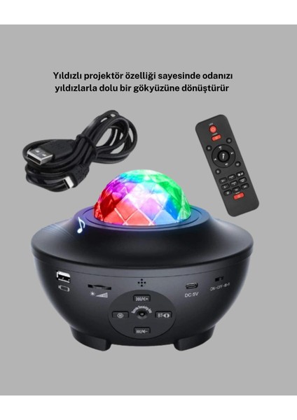 Yıldızlı Projektör Galaxy Efektli Ayarlanabilir Renkli Atmosfer Lambası - SB001M-47Y748 fırsatları