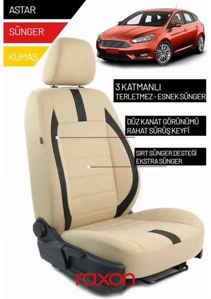 Ford Focus 2019 ve Sonrası Için 2+1 Binek Araçlara Uyumlu Tay Tüyü Oto Koltuk Kılıfı fırsatları