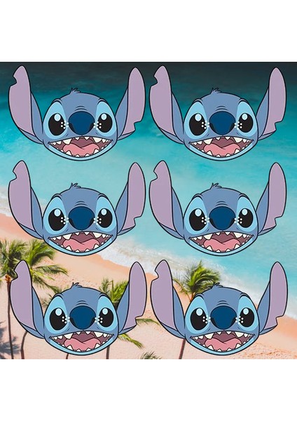 Karton Maske Stitch (Stiç) Temalı Karton Maske 6 Lı Paket Lilo Nun Stitch Karekteri Sadece Maske indirimleri