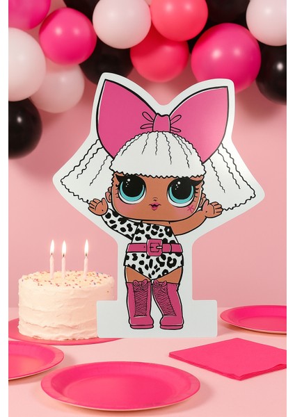 Ayaklı Pano Lol Bebek Diva 50X30 cm Doğum Günü Masa Dekoru Oda Süsü