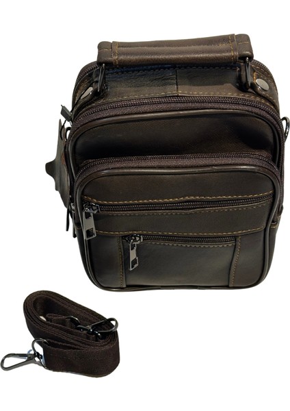 Erkek Hakiki Deri Dikey Kahverengi Küçük Boy El Çantası fırsatları