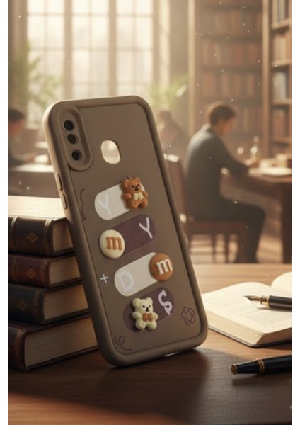 Samsung Galaxy A20 Uyumlu Kılıf Kahverengi Renk Ayıcık Figürlü 3D Kamera Korumalı Darbe Emici Yumuşak Silikon Kapak fiyatları