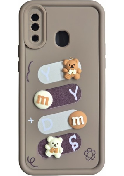 Samsung Galaxy A20 Uyumlu Kılıf Kahverengi Renk Ayıcık Figürlü 3D Kamera Korumalı Darbe Emici Yumuşak Silikon Kapak fırsatları