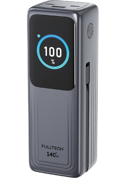 FP34 140W 30.000MAH Akıllı Ekranlı Hızlı Şarj Powerbank | 2xusb-C & Dahili Kablo | 4 Cihaz Eşzamanlı Şarj