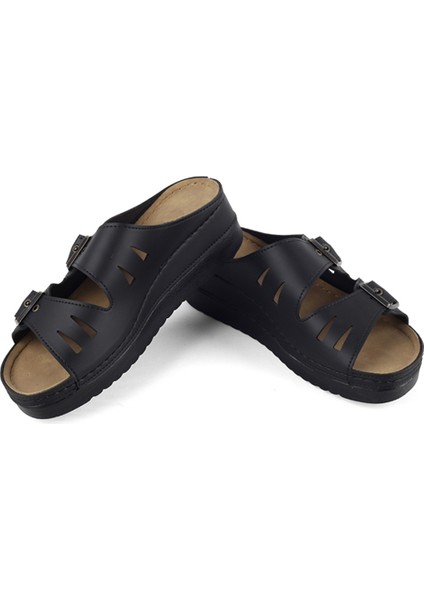 Kadın Ortopedik Çift Bantlı Tokalı Rahat Ev Terliği Terlik modelleri