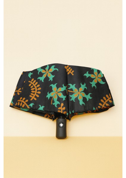 Şık Kadın Full Fonksiyonlu Fiber Tel Desenli Siyah Şemsiye modelleri