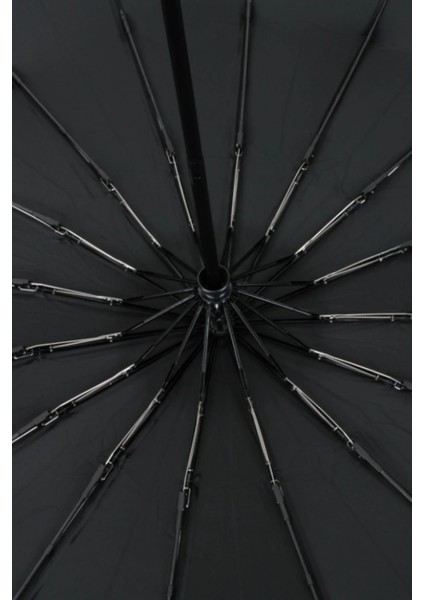 Tam Otomatik Siyah 16 Telli Erkek Şemsiye, Dayanıklı ve Geniş Korumalı indirimleri