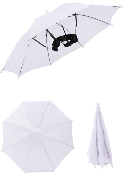 Yazlık Kafa Şemsiyesi, Gölgelik ve Plaj Koruyucu, Beyaz Renk
