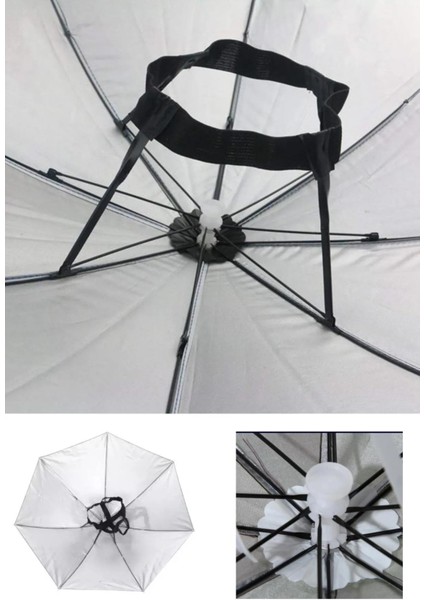 Yazlık Kafa Şemsiyesi, Gölgelik ve Plaj Koruyucu, Beyaz Renk